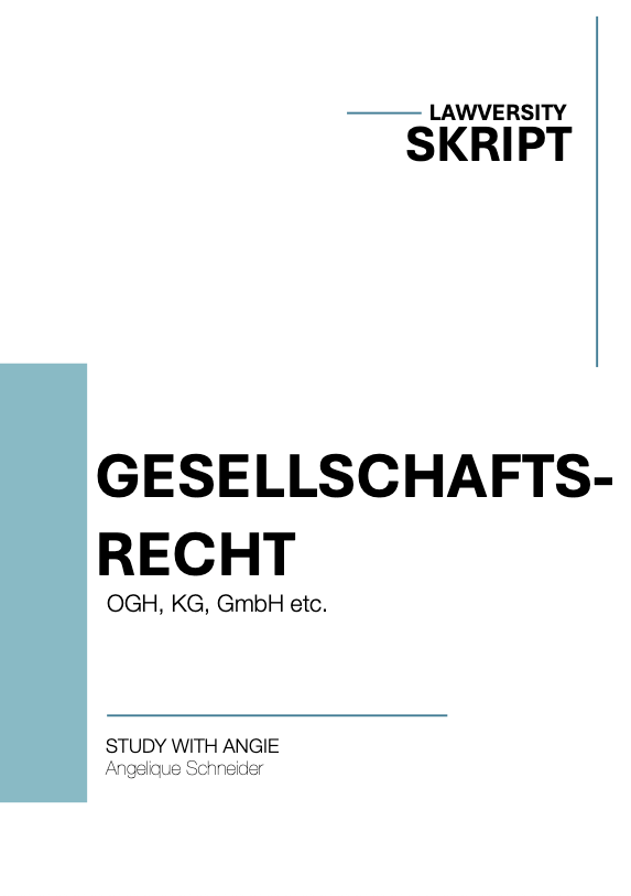 Gesellschafstrecht - Skript