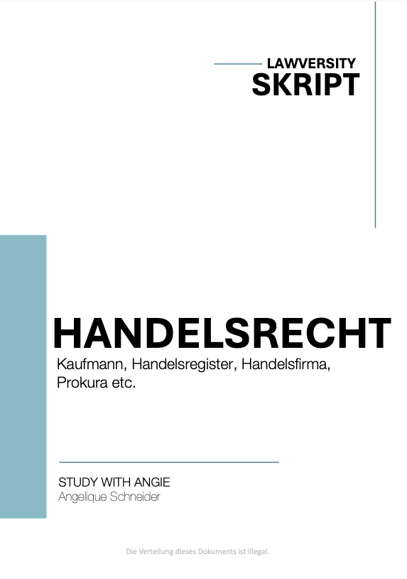 Handelsrecht - Skript