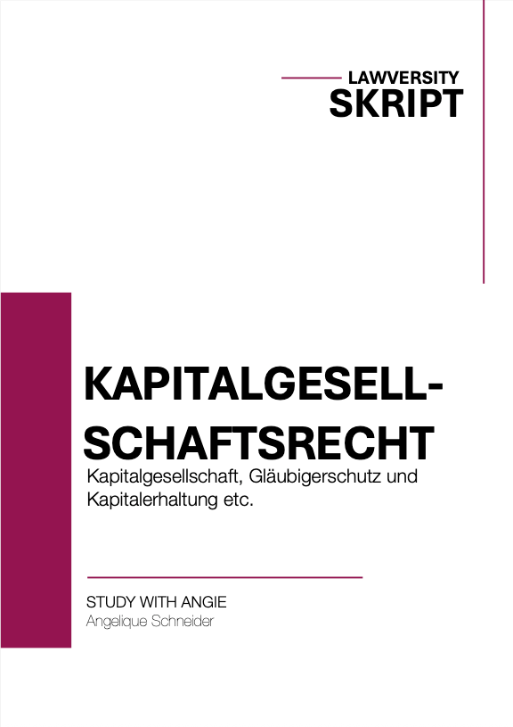 Kapitalgesellschaftsrecht - Skript