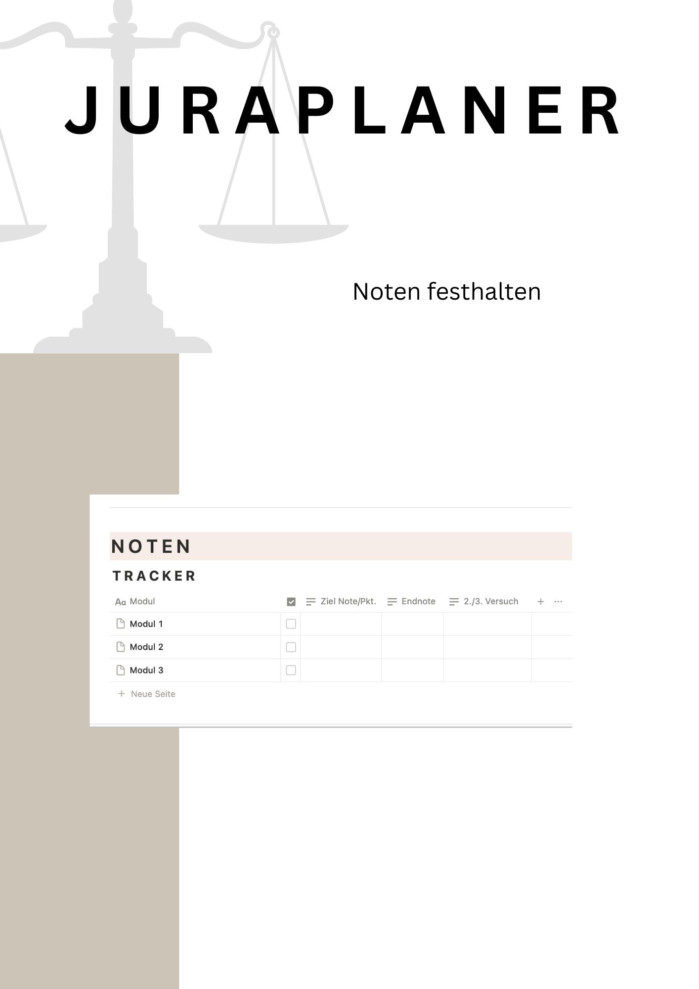 JURAPLANER - BLANKO (Notion Template/Vorlage)