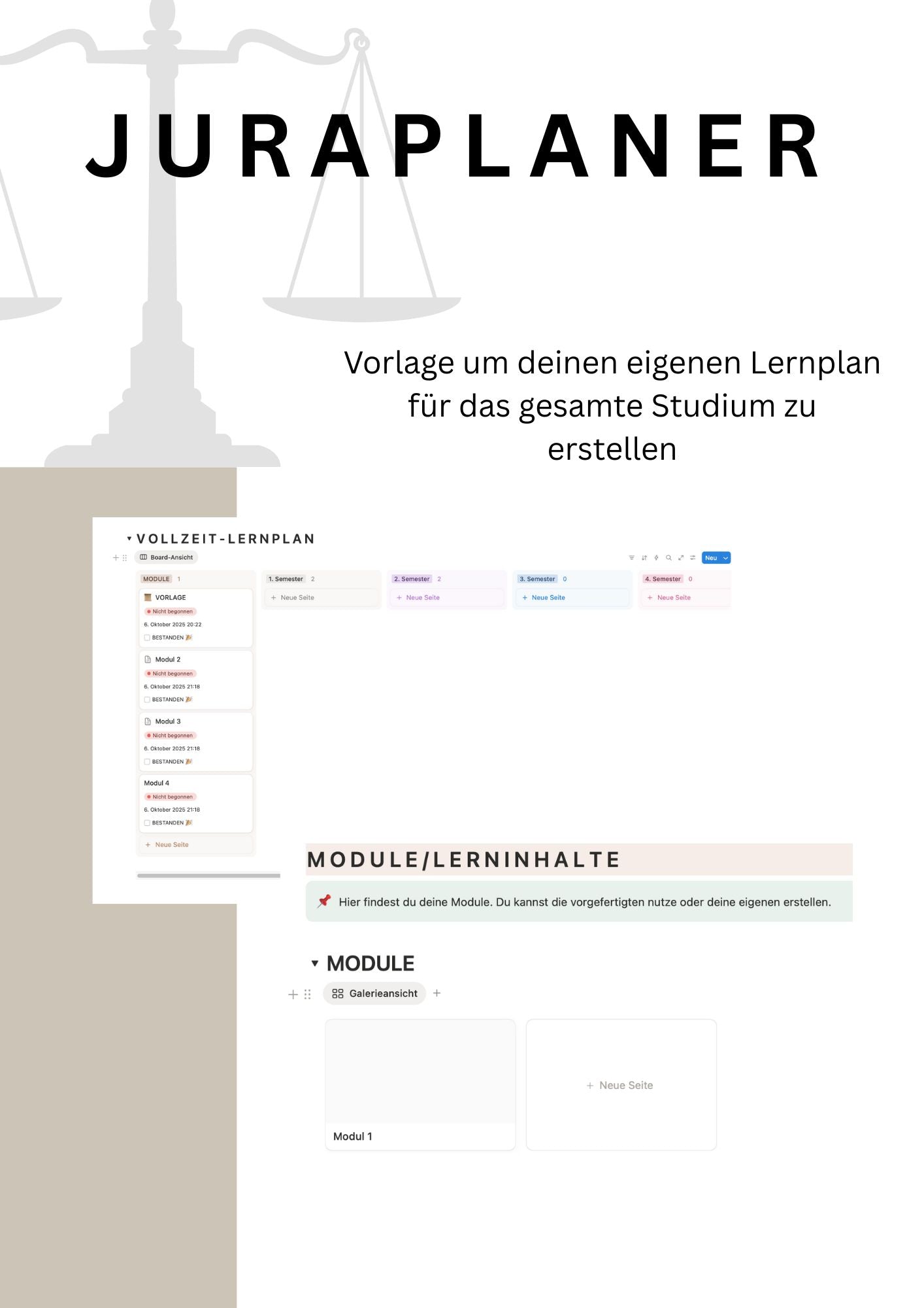 JURAPLANER - BLANKO (Notion Template/Vorlage)