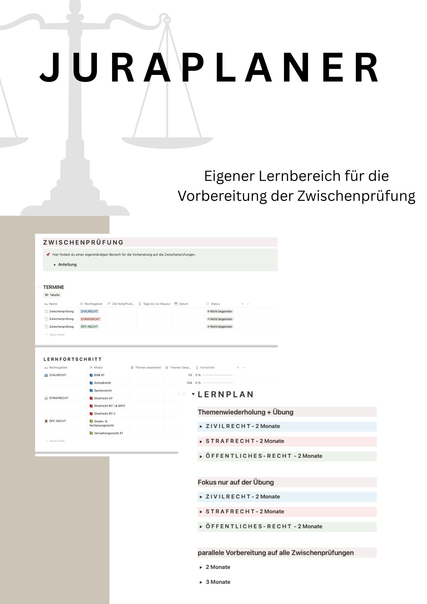 JURAPLANER - BLANKO (Notion Template/Vorlage)
