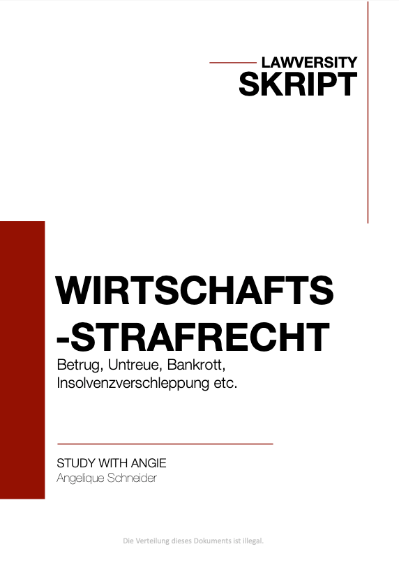 Wirtschaftsstrafrecht - Skript