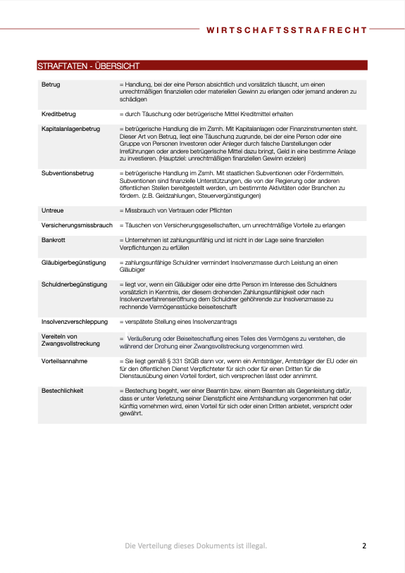 Wirtschaftsstrafrecht - Skript