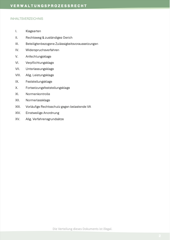 Verwaltungsprozessrecht - Skript