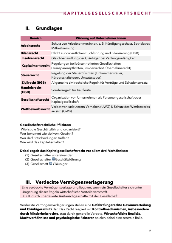 Kapitalgesellschaftsrecht - Skript