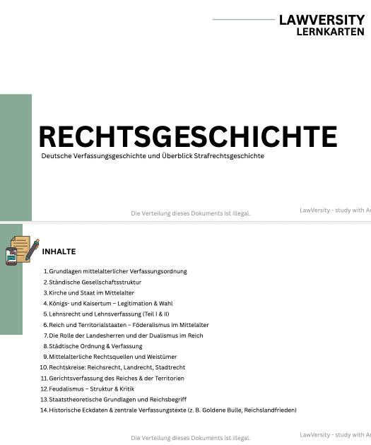 Lernkarten - Deutsche Rechtsgeschichte - Study law with Angie