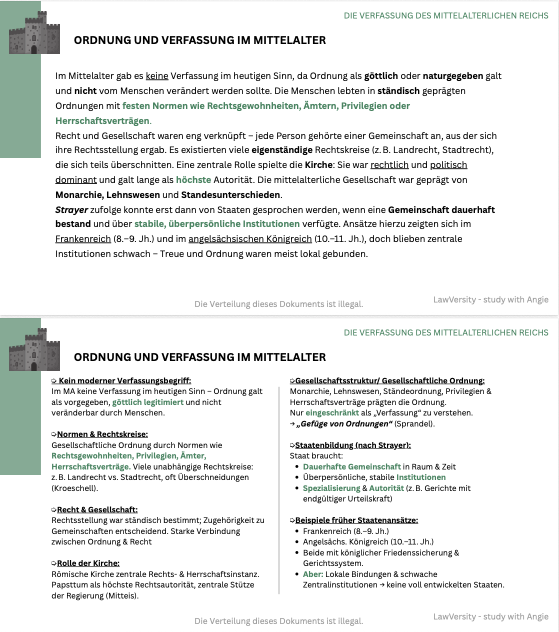 Lernkarten - Deutsche Rechtsgeschichte - Study law with Angie