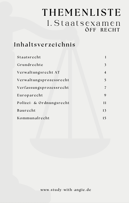 Themenliste 1. Staatsexamen - ÖFFENTLICHES RECHT