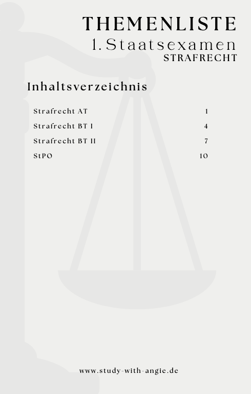Themenliste 1. Staatsexamen - STRAFRECHT