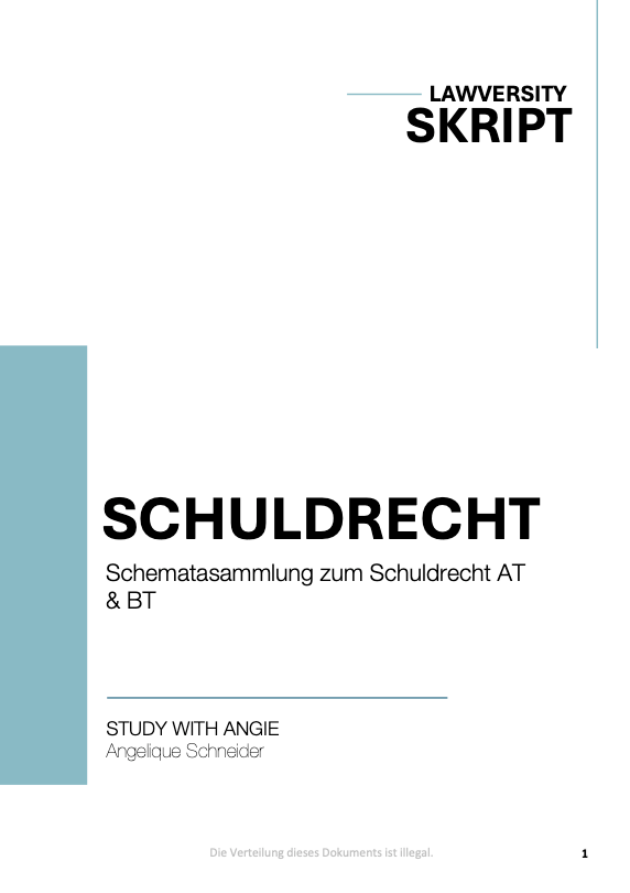 Schuldrecht AT + BT - Schematasammlung