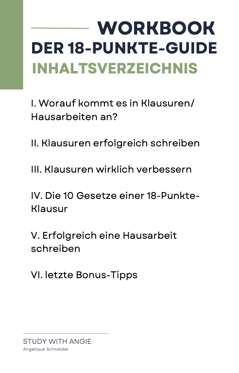 Der 18-Punkte-GUIDE - Study law with Angie