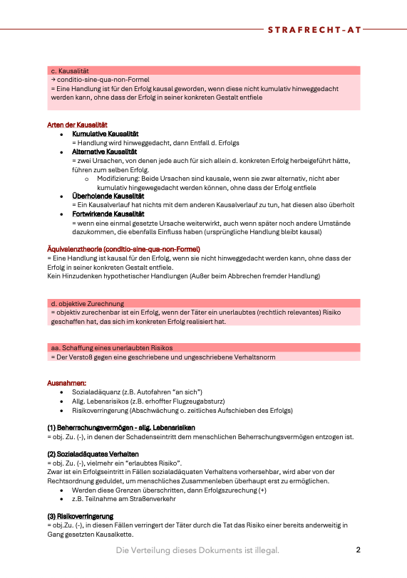 Strafrecht AT - Skript & Workbook