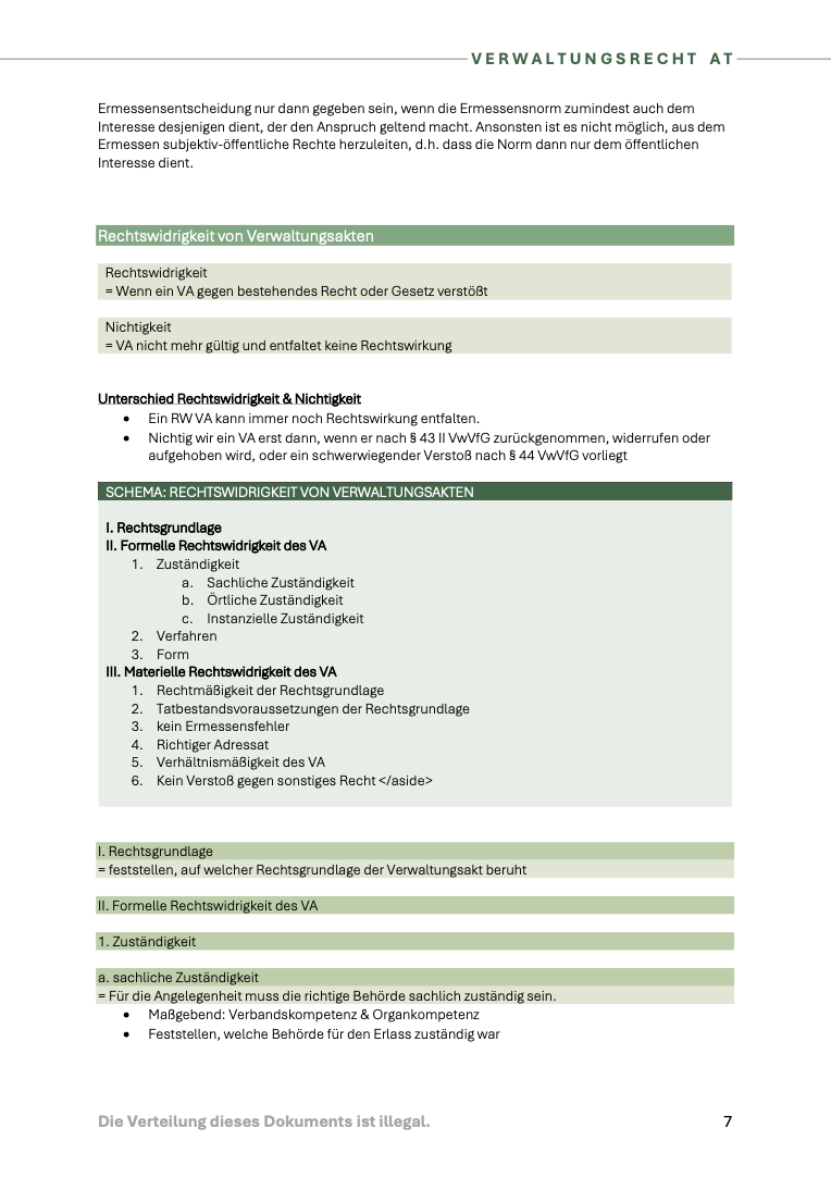Verwaltungsrecht At - Skript