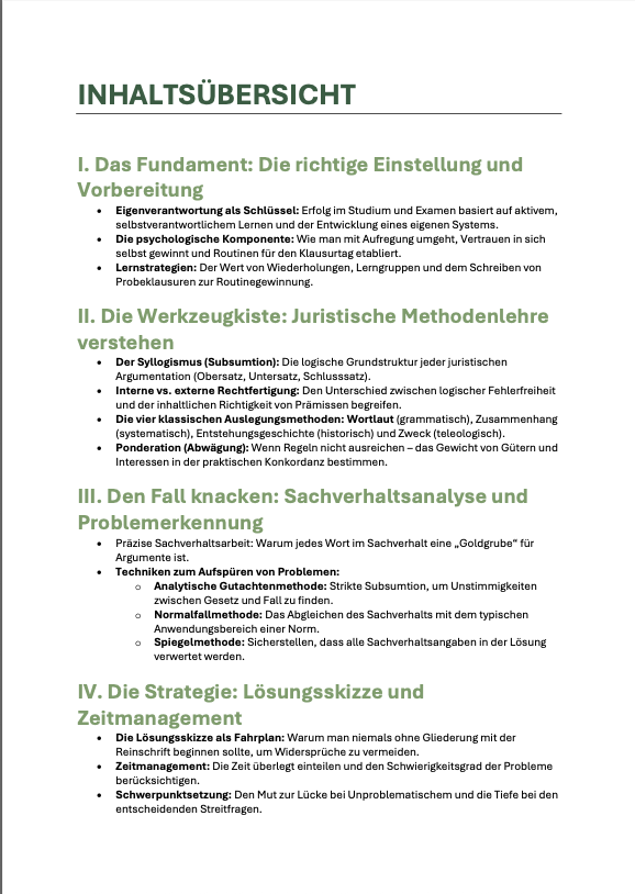 Der 18 Punkte Guide II - Gutachtenstil & Klausurtaktik - Study law with Angie