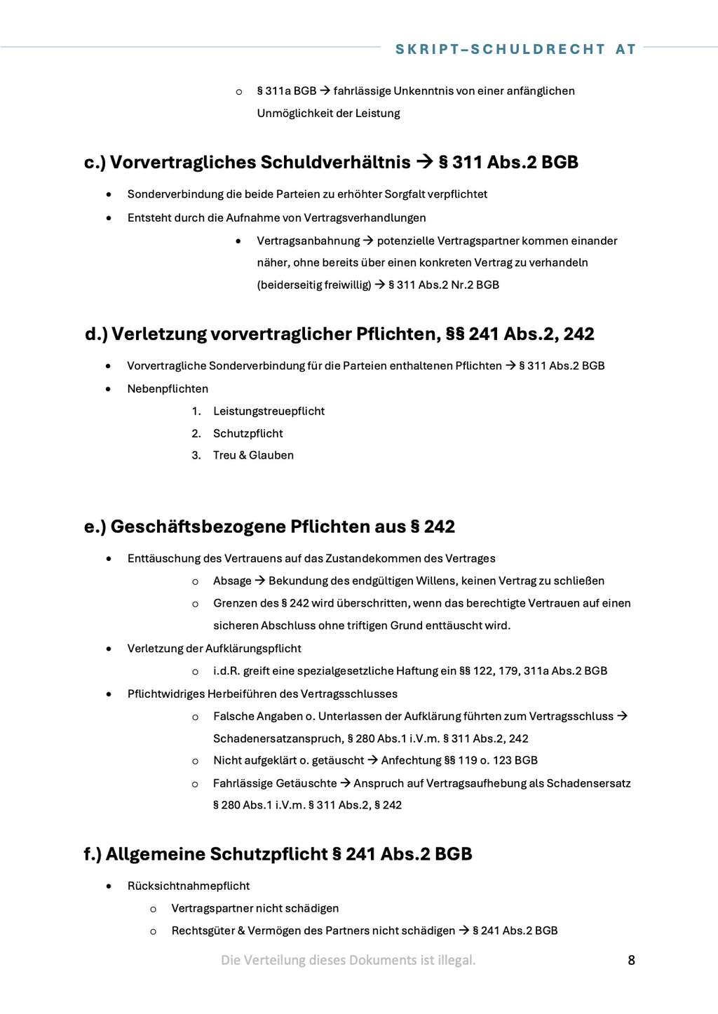 Schuldrecht AT - Skript