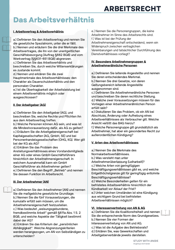 Arbeitsrecht - WORKBOOK