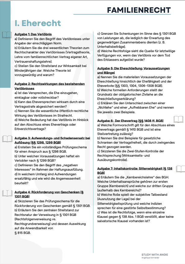 Familienrecht - Skript & Workbook