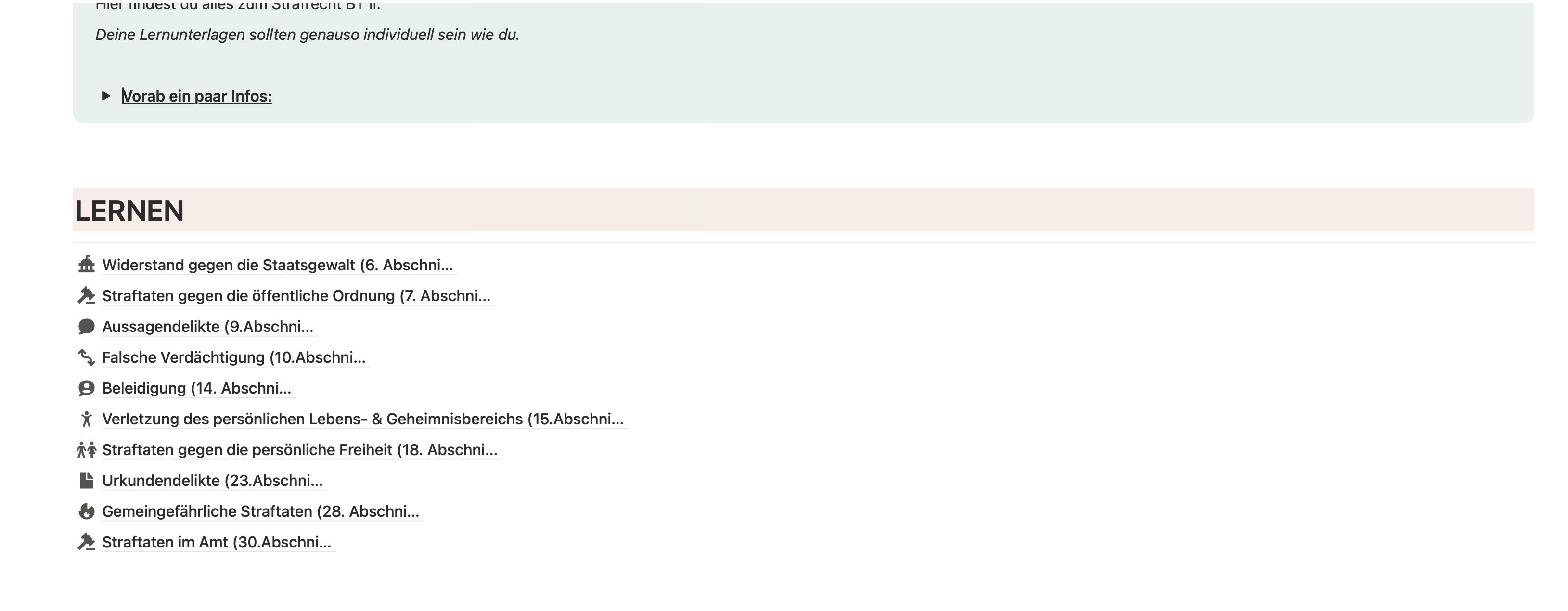 Strafrecht BT II - Lernen mit Notion - Study law with Angie