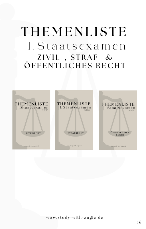 Themenliste 1.Staatsexamen - KOMPLETT PAKET