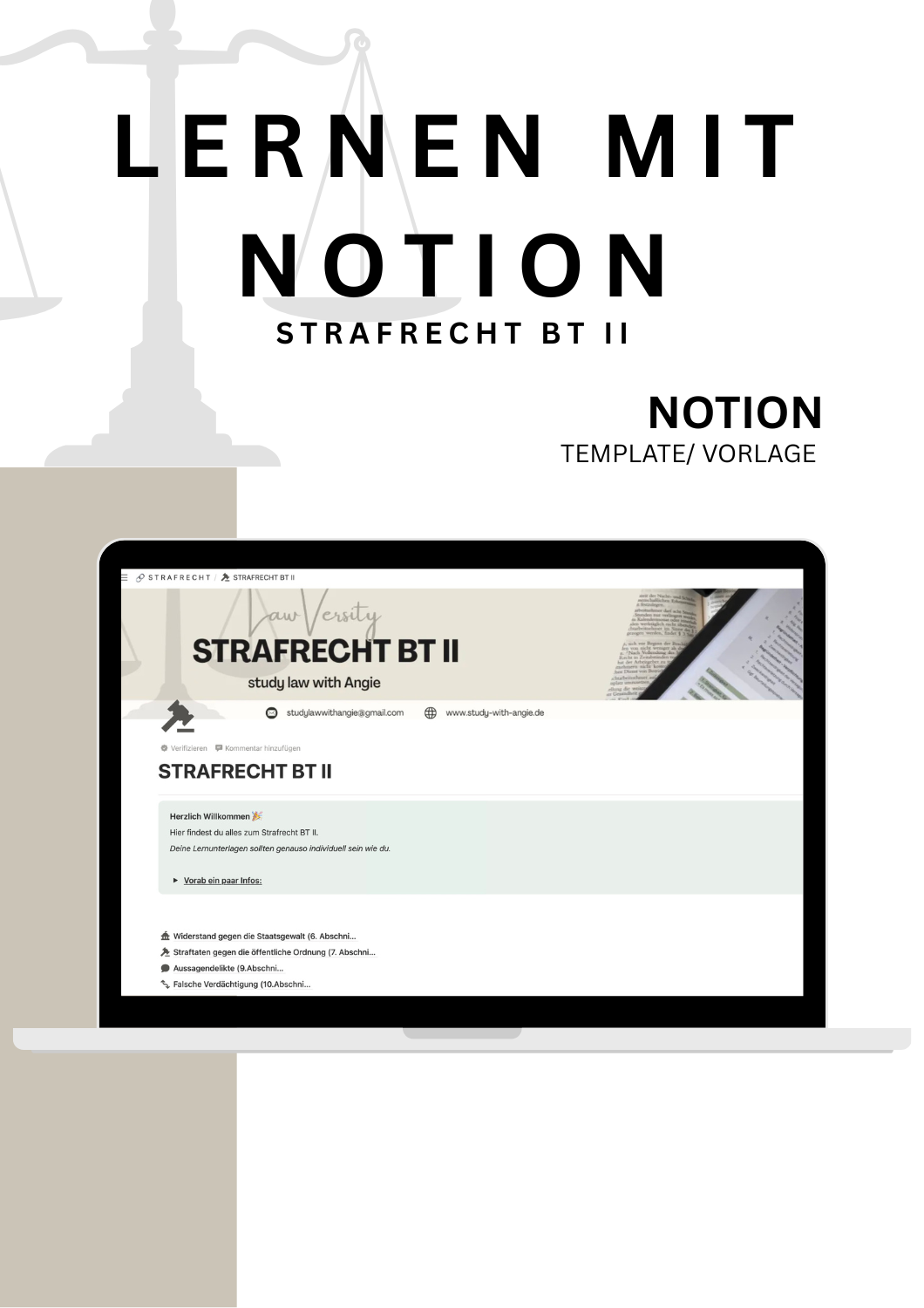 Strafrecht BT II - Lernen mit Notion - Study law with Angie